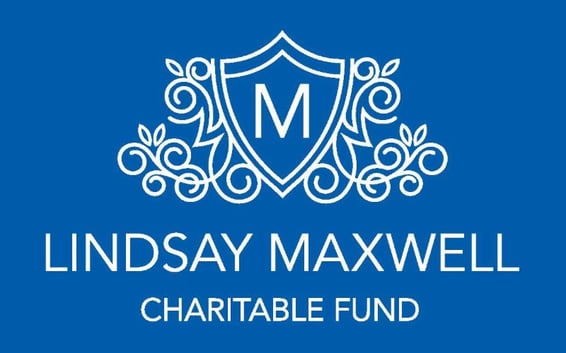 Lindsay Maxwell Charitable Fund Logo - White on PMS 286 Background